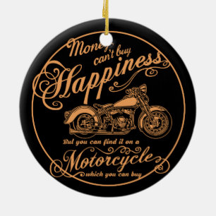 Happiness - Motorcycle Ceramic Tree Decoration