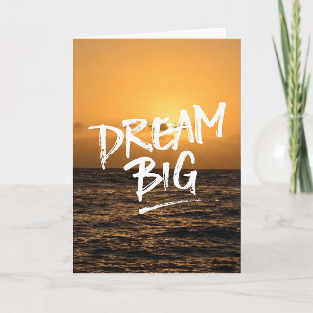 Happiness Ocean Sunset Dream Big Card (Front)