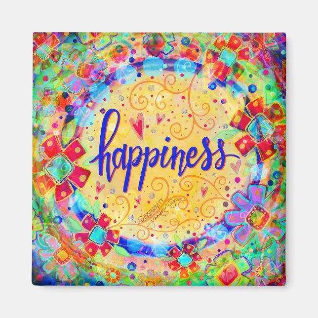 ‘Happiness’ ONE WORD Inspirivity Magnet (Front)