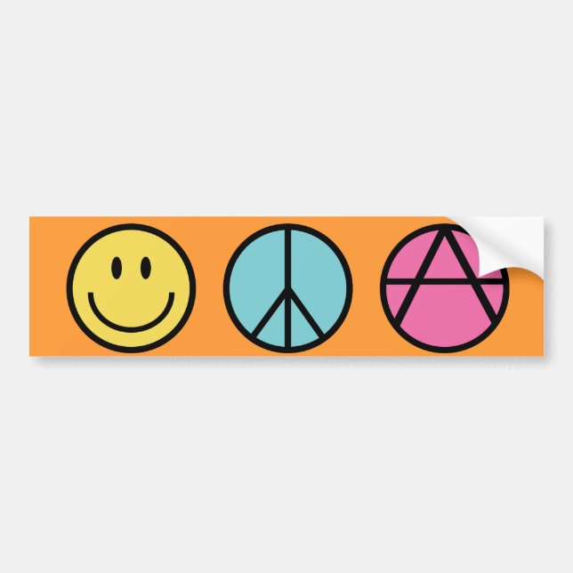 Happiness Peace and Freedom Bumper Sticker (Front)