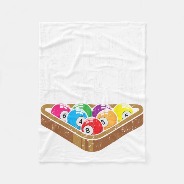 Happiness Perfect Rack Funny Pool Player Billiards Fleece Blanket (Front)