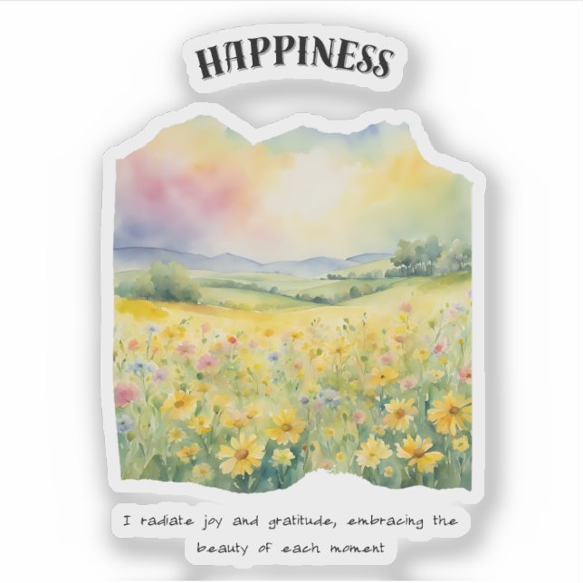 Happiness Positive Affirmation Card (Front)