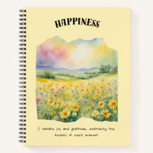 Happiness Positive Affirmation Notebook