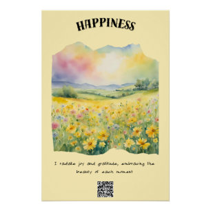Happiness Positive Affirmation Poster