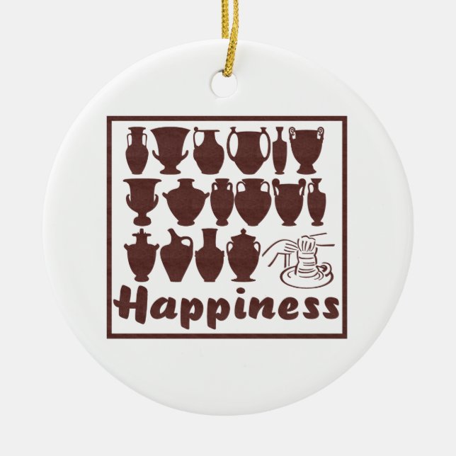 Happiness: Pottery Ornament (Front)