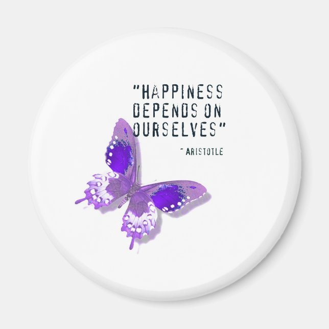 Happiness Purple Butterfly Magnet (Front)