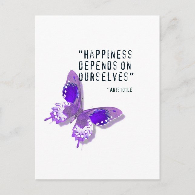 Happiness Purple Butterfly Postcard (Front)