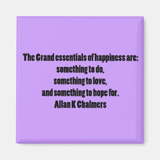 Happiness Quotation Purple Fridge Magnet