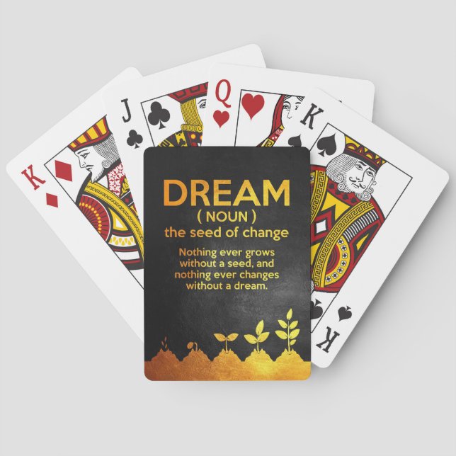 Happiness Quote Dream Definition Playing Cards (Back)