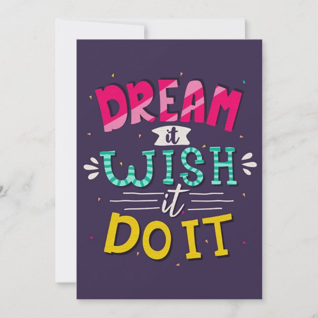 Happiness Quote Dream It Wish It Invitation (Front)