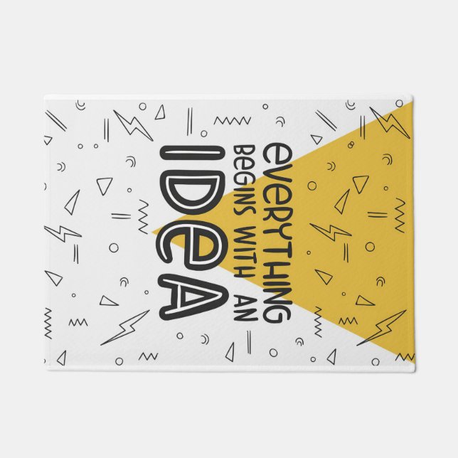 Happiness Quote Everything Begins With An Idea Doormat (Front)