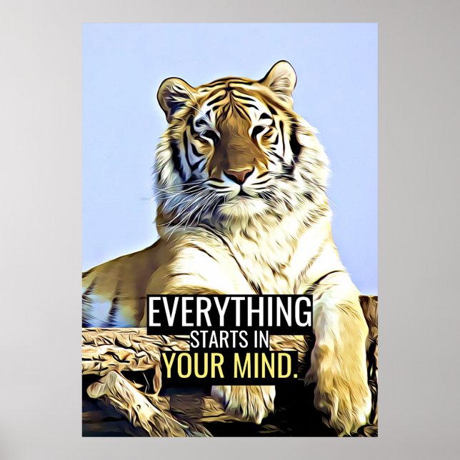 Happiness Quote Everything Starts In Your Mind Poster (Front)
