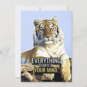Happiness Quote Everything Starts In Your Mind Thank You Card