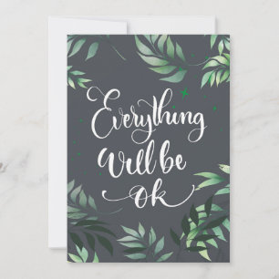 Happiness Quote Everything Will Be Ok Invitation