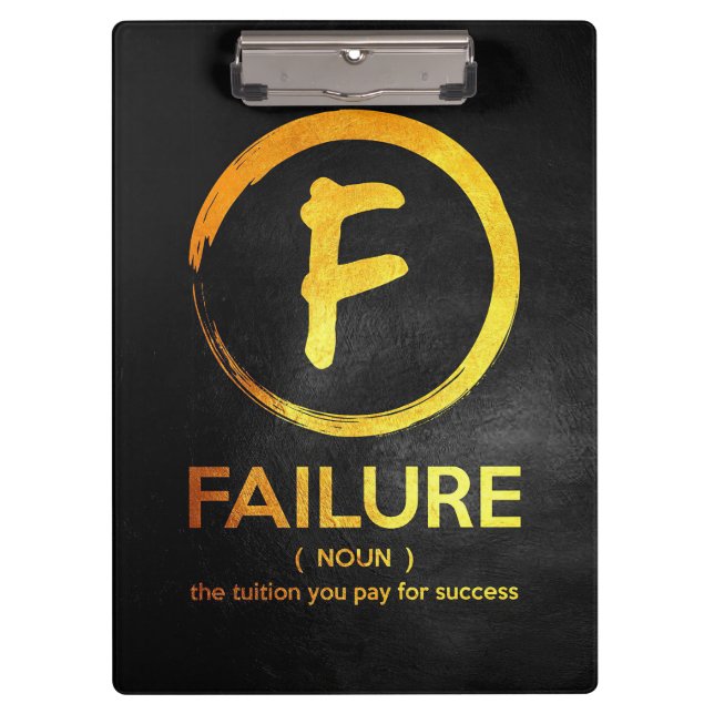 Happiness Quote Failure Definition Clipboard (Front)