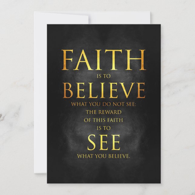 Happiness Quote Faith Believe See Save The Date (Front)
