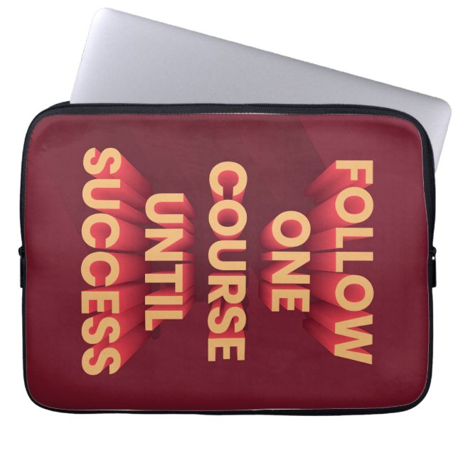 Happiness Quote Follow One Course Until Success Laptop Sleeve (Front)