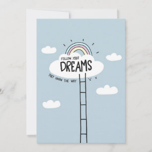 Happiness Quote Follow Your Dream Sky Invitation