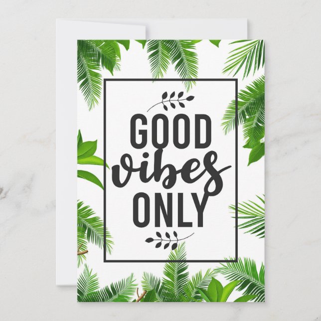 Happiness Quote Good Vibe Only Save The Date (Front)