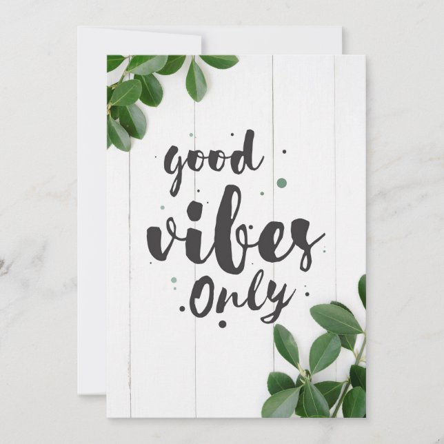 Happiness Quote Good Vibes Only Invitation (Front)