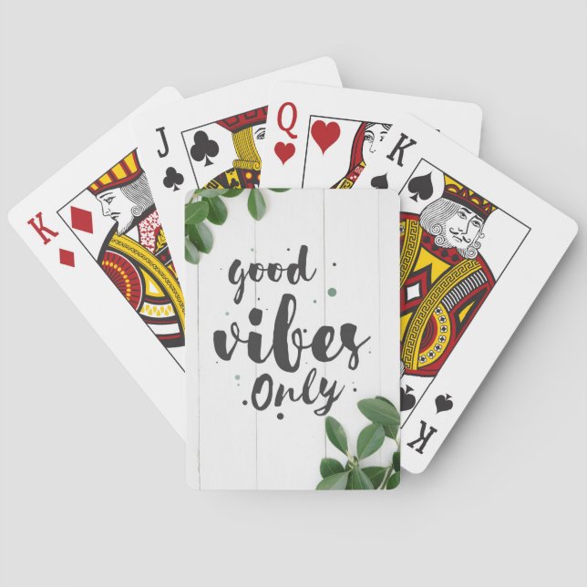 Happiness Quote Good Vibes Only Playing Cards (Back)