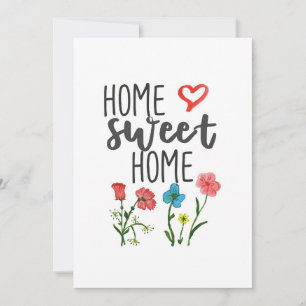 Happiness Quote Home Sweet Home Flowers Thank You Card