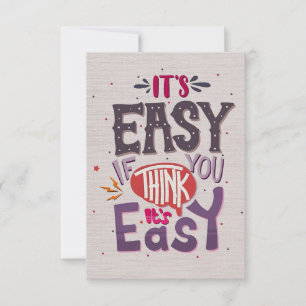 Happiness Quote It Is Easy If You Think Thank You Card
