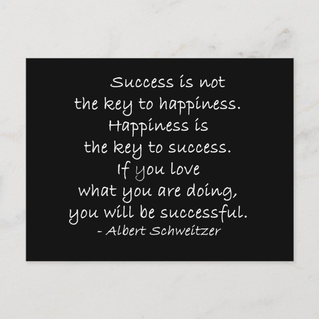 Happiness Quote Motivational Postcard (Front)