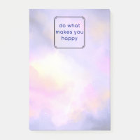Happiness Quote with Space Clouds Abstract Design