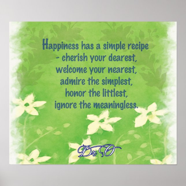 Happiness Recipe Poster (Front)
