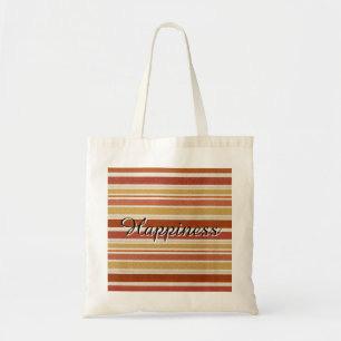 Happiness - Retro Striped Tote Bag