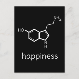 happiness serotonin molecules postcard