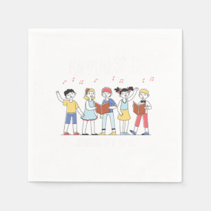 Happiness Singing Choir Singer Musician Sing Gift Napkin