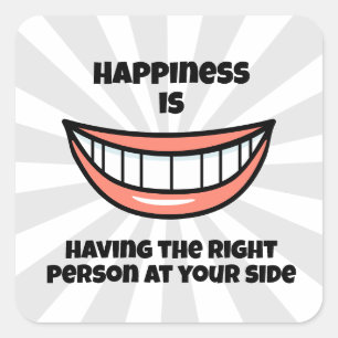 Happiness Square Sticker
