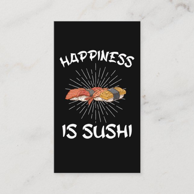 Happiness Sushi Japanese Food Rice Nigiri Lover Business Card (Front)