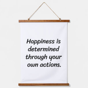 Happiness Wood Topped Wall Tapestry