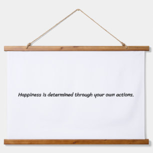 Happiness Wood Topped Wall Tapestry