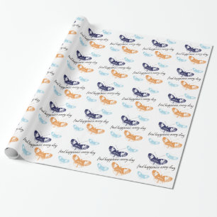Happinss Butterflies Wrapping Paper
