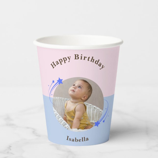 Happpy Birthday Shootting Star Paper Cup (Front)