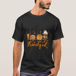 Happpy Thanksgiving Day Turkey Latte Pumpkin Pies  T-Shirt