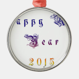 Happu New Year 2015 Hakuna Matata wishes.png Metal Ornament