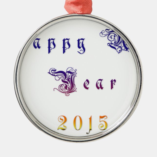 Happu New Year 2015 Hakuna Matata wishes.png Metal Ornament (Front)