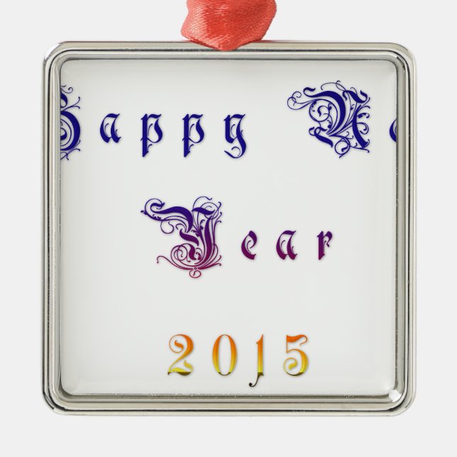 Happu New Year 2015 Hakuna Matata wishes.png Metal Ornament (Front)