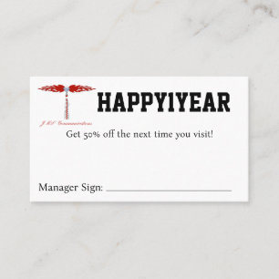 HAPPY1YEAR Coupon Business Card