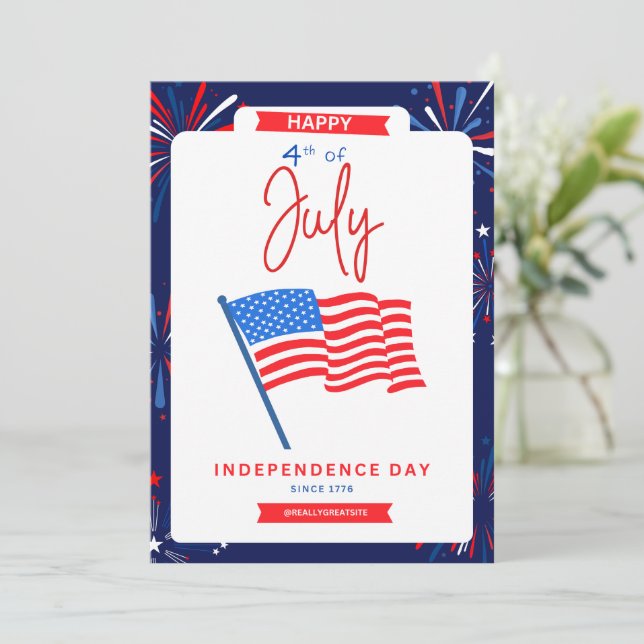 #Happy4*OfJulyIndependenceDayFlatHolidayCard Holiday Card (Standing Front)