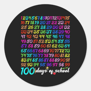 Happy 100 Day Of School Teacher Kid Boy Girl Kinde Classic Round Sticker