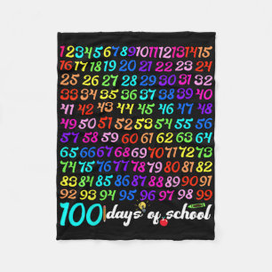 Happy 100 Day Of School Teacher Kid Boy Girl Kinde Fleece Blanket