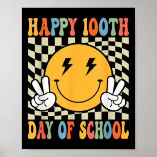 Happy 100 Days 100th Day Of School Teacher Kid Boy Poster