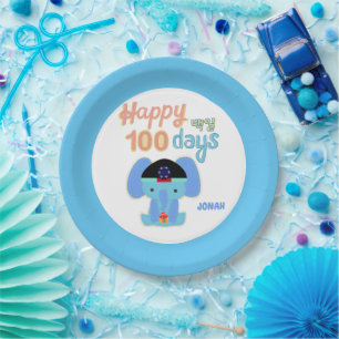 Happy 100 Days Baek-il Elephant Personalised  Paper Plate