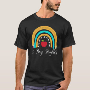 Happy 100 Days Brighter for Teachers Kids Rainbow T-Shirt